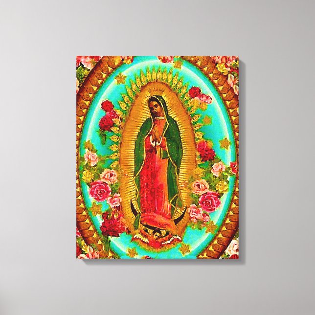 Lienzo Nuestra Señora Guadalupe Santa Virgen María (Anverso)