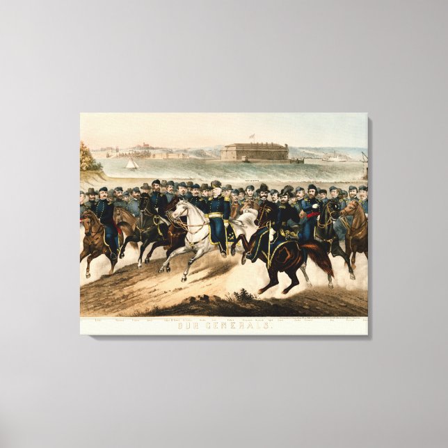 Lienzo Nuestros generales, restauraron la guerra civil de (Anverso)