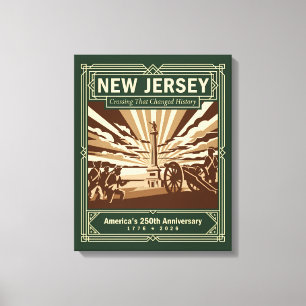 Lienzo Nueva Jersey Art Deco América 250 Aniversario