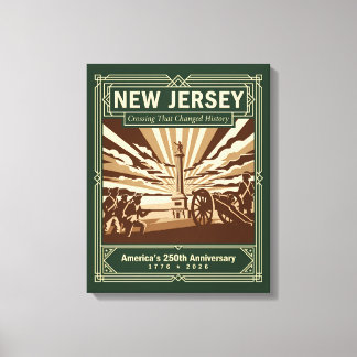 Lienzo Nueva Jersey Art Deco América 250 Aniversario