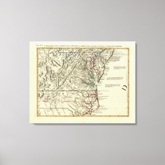 Lienzo Nueva Jersey, Delaware, Virginia, Carolina del Nor