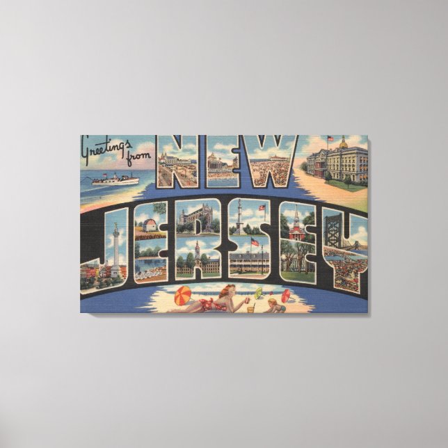 Lienzo Nueva JerseyEscenas de letras grandesNueva Jersey (Anverso)
