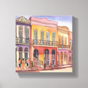 Lienzo Nueva Orleans NOLA Luisiana Acuarela Hermosa