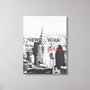 Lienzo Nueva York con Poster de amor