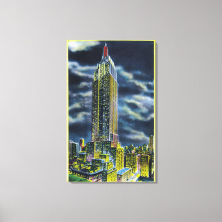 Lienzo Nueva York, edificio del Empire State de noche