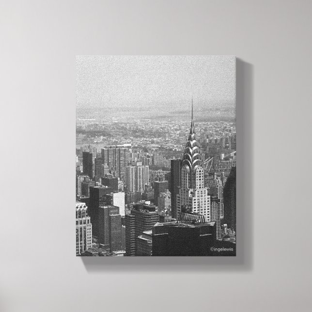 Lienzo Nueva York, Manhattan Skyline B/W Photography (Anverso)