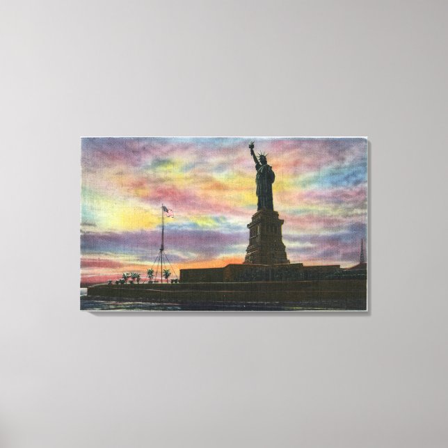 Lienzo Nueva York, Nueva York: Vista del amanecer de la e (Anverso)