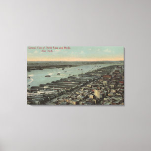 Lienzo Nueva York, NY - North River View and Docks