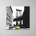 Lienzo Nueva York Nyc Brooklyn Bridge Yellow Taxi<br><div class="desc">Nueva York Ciudad Nyc Brooklyn Bridge Yellow Taxi Pop Art Canvas Art Print.</div>