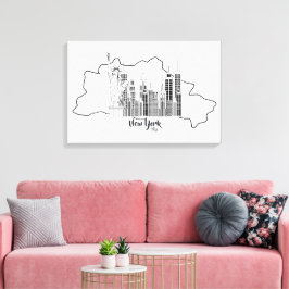 Lienzo Nueva York Skyline Minimalista Stretched Canva art