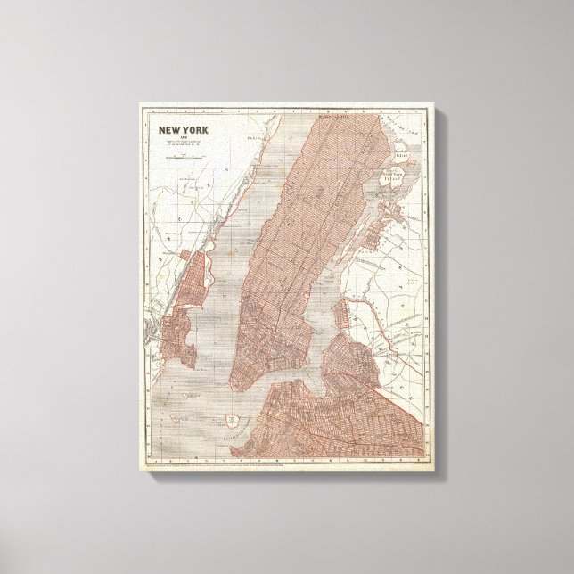 Lienzo Nueva York y alrededores (Anverso)