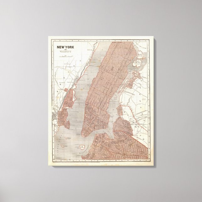 Lienzo Nueva York y alrededores (Anverso)