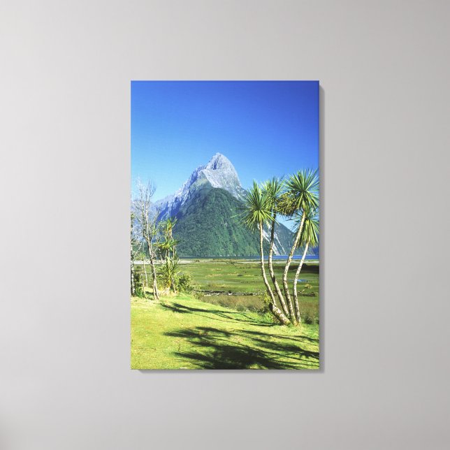 Lienzo Nueva Zelanda, Isla Sur, Mitre Peak, (Anverso)