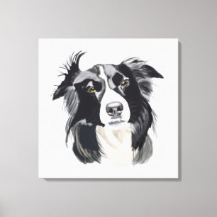 Lienzo Nuevo diseño del border collie blanco y negro