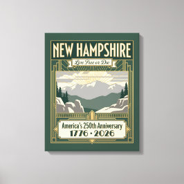 Lienzo Nuevo Hampshire Art Deco Aniversario 250 de Améric