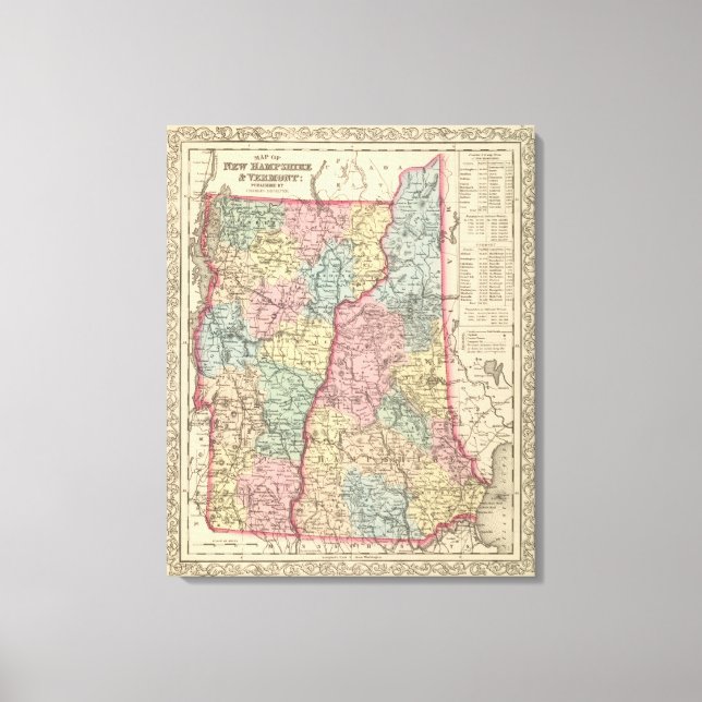 Lienzo Nuevo Hampshire y Vermont (Anverso)
