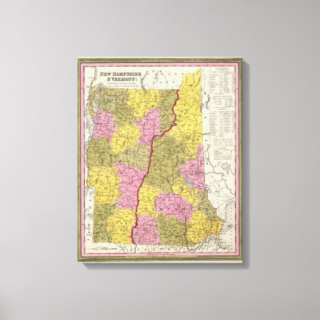 Lienzo Nuevo Hampshire y Vermont (Anverso)