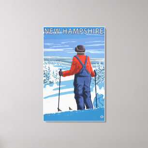 Lienzo Nuevo HampshireSkier que admira la visión