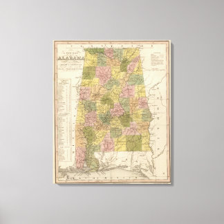 Lienzo Nuevo Mapa De Alabama