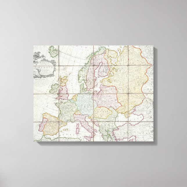 Lienzo Nuevo mapa de Europa de Wallis (Anverso)