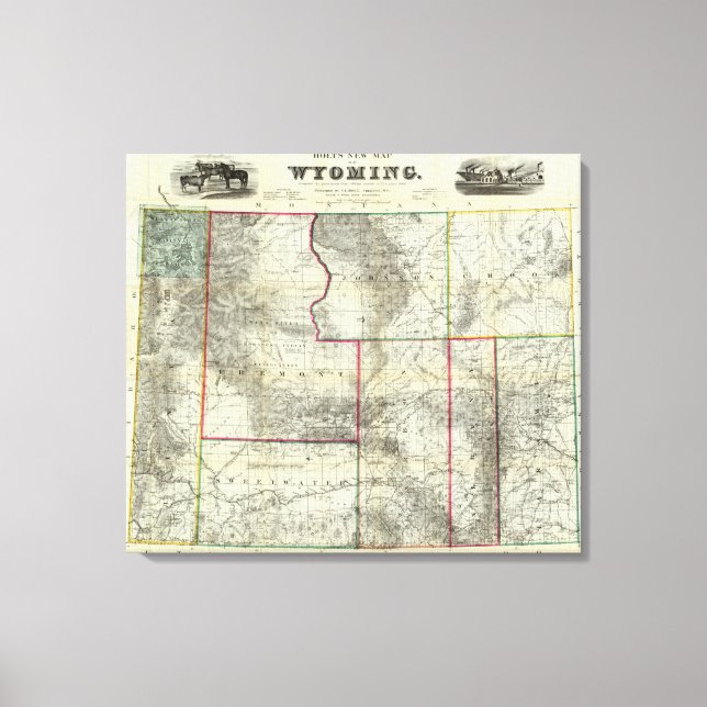 Lienzo Nuevo mapa de Holt, Wyoming (Anverso)