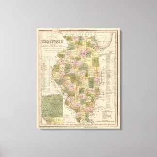 Lienzo Nuevo Mapa De Illinois 2