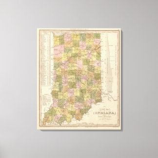Lienzo Nuevo Mapa De Indiana