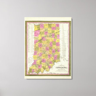 Lienzo Nuevo Mapa De Indiana 2