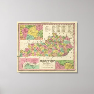 Lienzo Nuevo Mapa De Kentucky