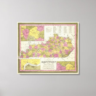 Lienzo Nuevo Mapa De Kentucky