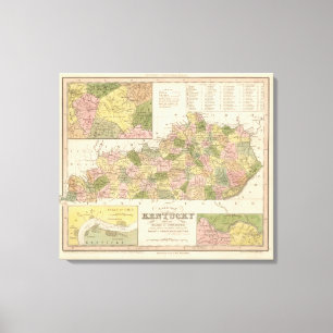 Lienzo Nuevo mapa de Kentucky 2