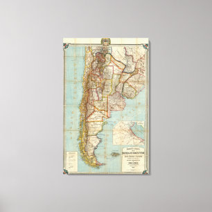 Lienzo Nuevo mapa de la Argentina