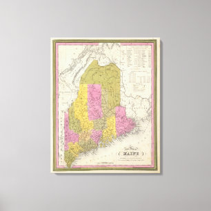 Lienzo Nuevo mapa de Maine 2