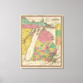 Lienzo Nuevo Mapa De Michigan
