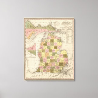 Lienzo Nuevo Mapa De Michigan