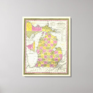 Lienzo Nuevo Mapa De Michigan 2