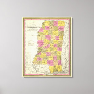 Lienzo Nuevo Mapa De Misisipi