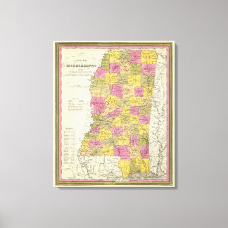 Lienzo Nuevo Mapa De Misisipi