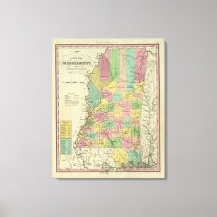 Lienzo Nuevo mapa de Mississippi