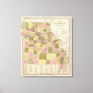Lienzo Nuevo mapa de Missouri