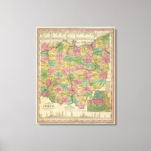 Lienzo Nuevo mapa de Ohio