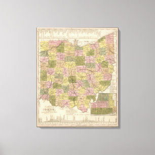 Lienzo Nuevo mapa de Ohio