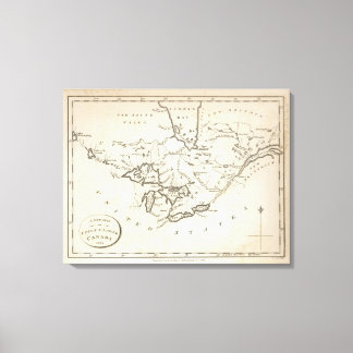 Lienzo Nuevo mapa del Canadá superior e inferior