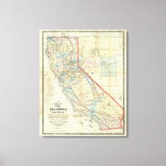 Lienzo Nuevo mapa del estado de California