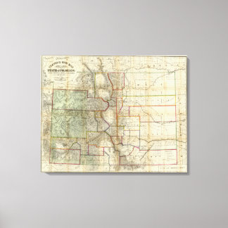 Lienzo Nuevo mapa del estado de Colorado de Thayer