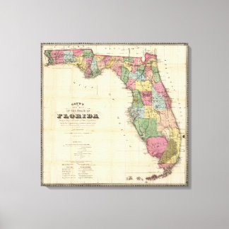 Lienzo Nuevo mapa del estado de Florida de Drew