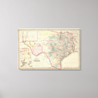 Lienzo Nuevo mapa del estado de Texas