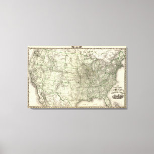 Lienzo Nuevo mapa del ferrocarril de los Estados Unidos 3