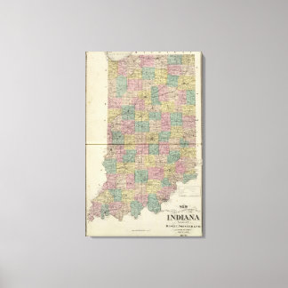 Lienzo Nuevo mapa seccional y municipal de Indiana