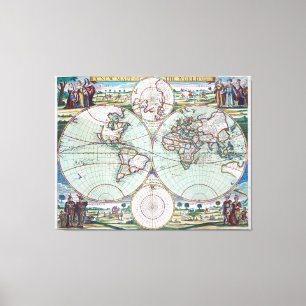 Lienzo Nuevo Mapp Del Mundo Samuel Thornton Wall Art